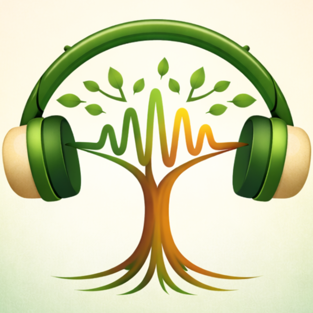Listen Trees — a tree wearing headphones